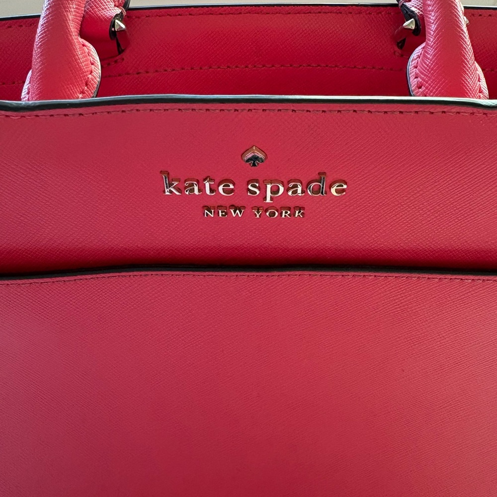 Kate Spade New York Staci Satchel Crossbody Bag Medium Size - Ruby Pink Leather - Picture 10 of 15